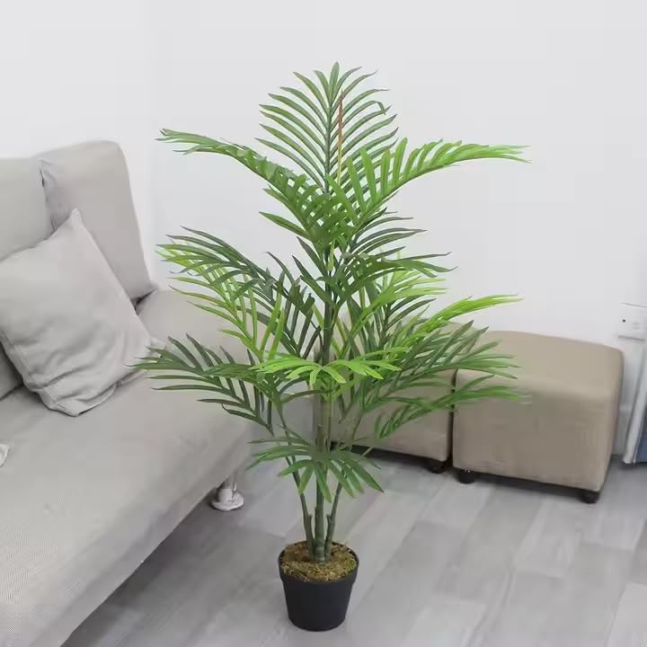 Pygmy Artificial Palm Tree for Home Decor Big Size with Pot (Plam Tree 4.5 Feet)