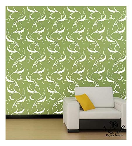 Floral Pattern Wall Design Stencil (KHS351)