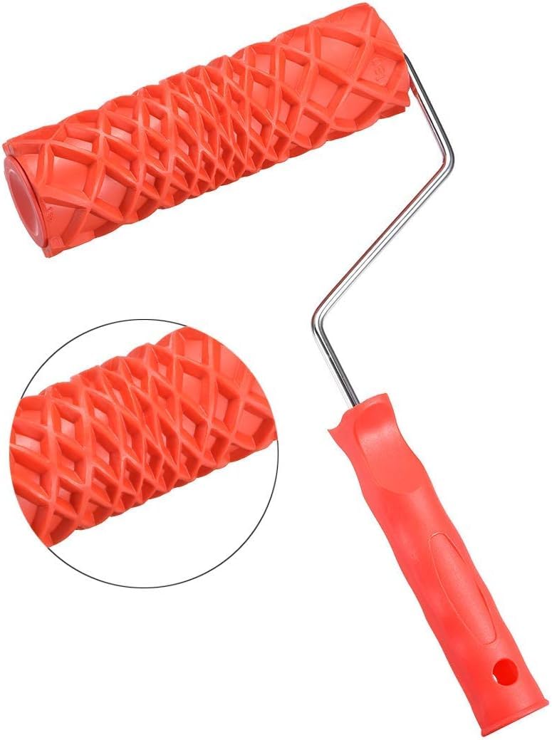 17.8 cm Paint Roller for Wall Painting Classic Net Geometric Embossing Texture Rubber Roller