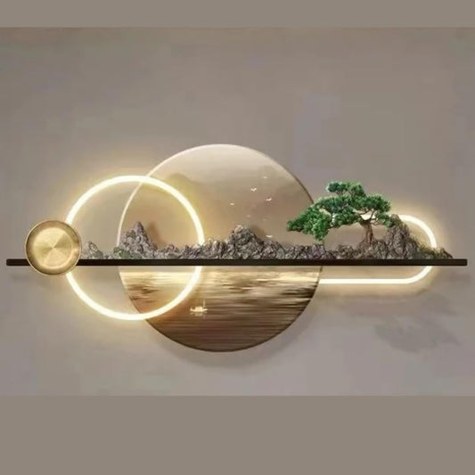 Metal Wall Art Sculpture LED- Moon Scenery