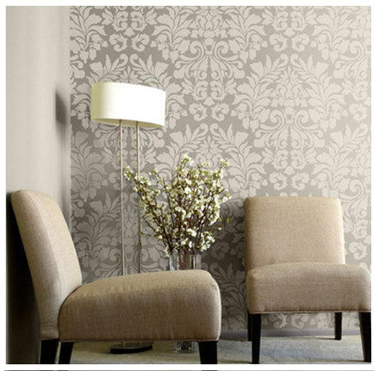 Latest Large Clarise Damask Allover Paint Wall Stencil (KDRDSS1223-2427.5)