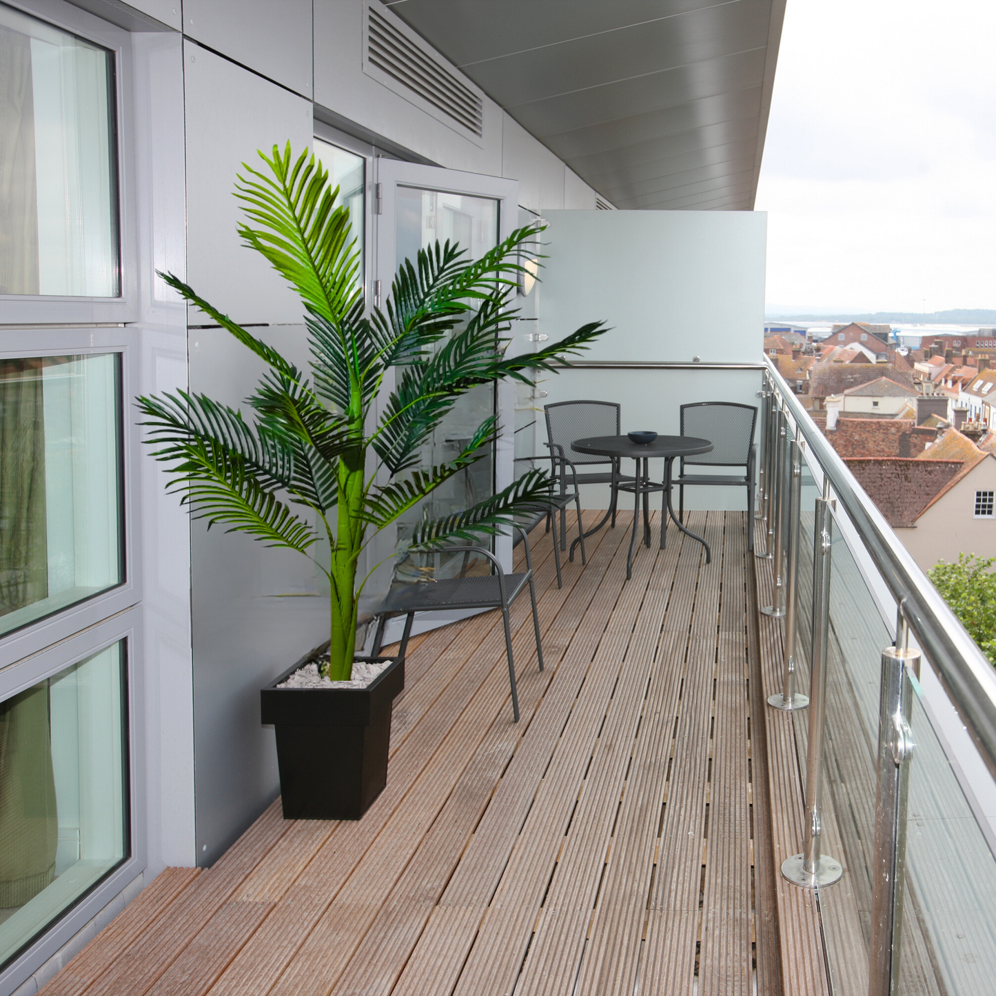 Artificial Palm Tree for Home Decor with Pot and 1 Stem