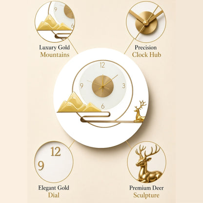 Relife Metal Wall Clock Antique Decorative Size- 62X42X1 cm | Sitting Deer