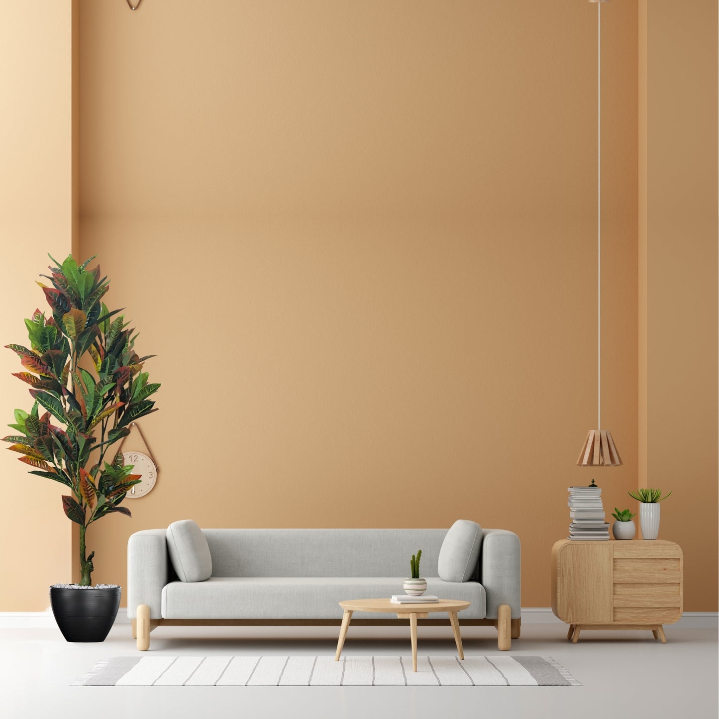 Artificial Croton Plant with Pot for Home Decor