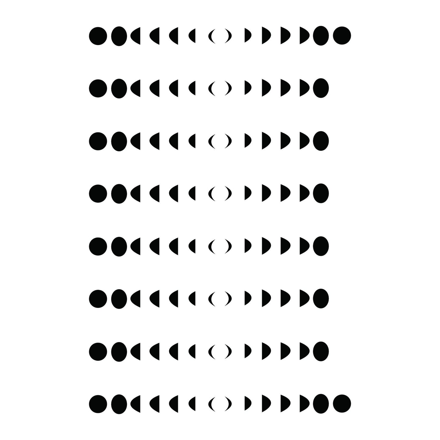 Oreo Moon Phases Design Stencil for Wall Painting (KDMD1457)