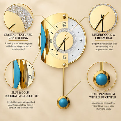 Relife Metal Wall Clock Antique Decorative Size- 82X40X1 cm | Curved Circle