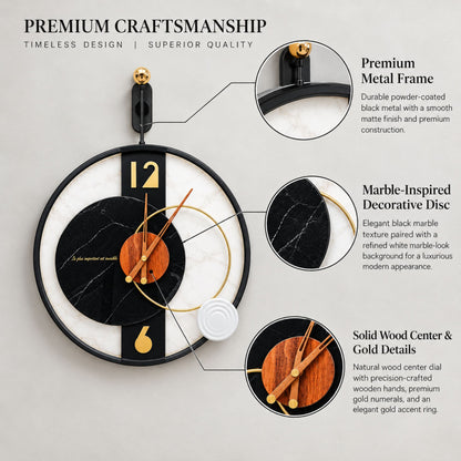 Relife Metal Wall Clock Antique Decorative Size- 50X70 cm | Black Ring Gold