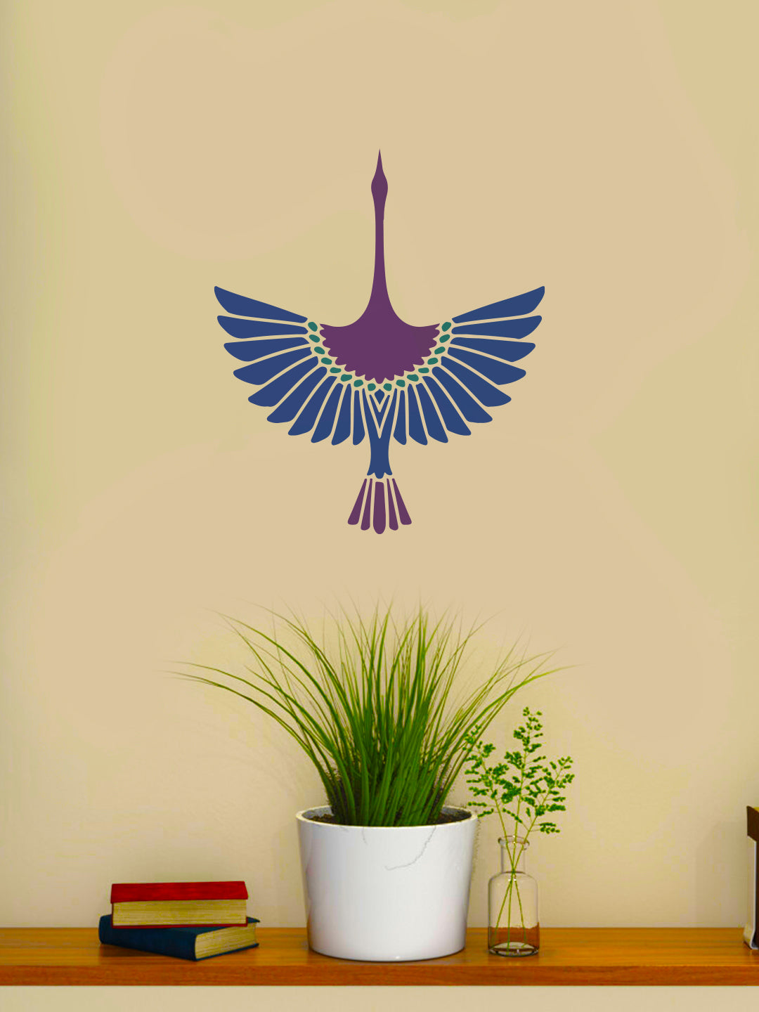Kayra Decor Cranes Design Stencil for Wall Painting (KDMD1422)