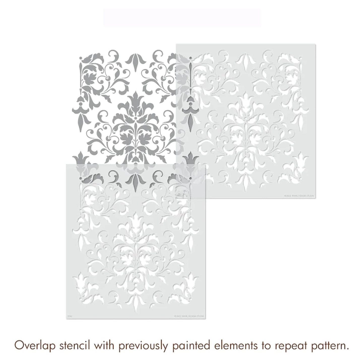 Latest Flourishing Damask Stencils for Wall Painting - Pack of 1, Sheet Size 24 x 27.5 inch/Design for Wall Painting 22 x 25.5 inch - Large