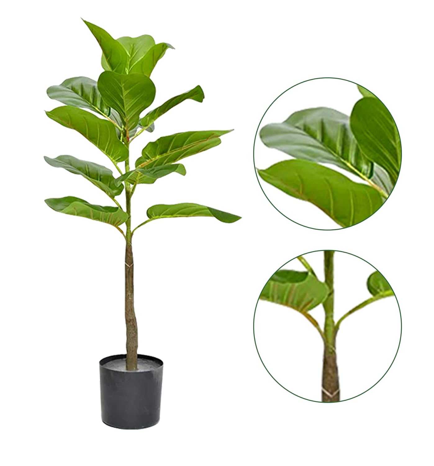 Artificial 2.5 Feet Fiddle Leaf Fig Plant for Home Decor