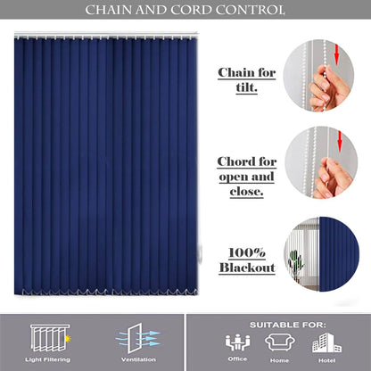 Vertical Blinds for Windows - Bedroom, Kitchen, Sliding Door, and Balcony | Royal Blue