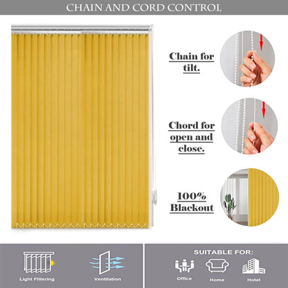 Vertical Blinds for Windows - Bedroom, Kitchen, Sliding Door, and Balcony | Yellow