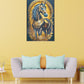 Crystal Painting for Wall Decoration with Golden Frame, Size 40 X 61 Cm- Crystal Black Horse