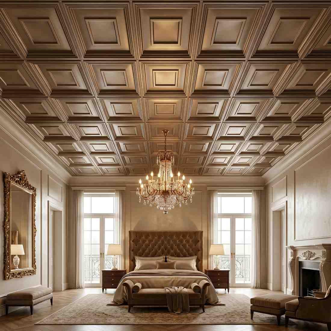 Modern PVC False Ceiling 60x60 cm - 4 Sq Ft Coverage- D080 Royal Finish