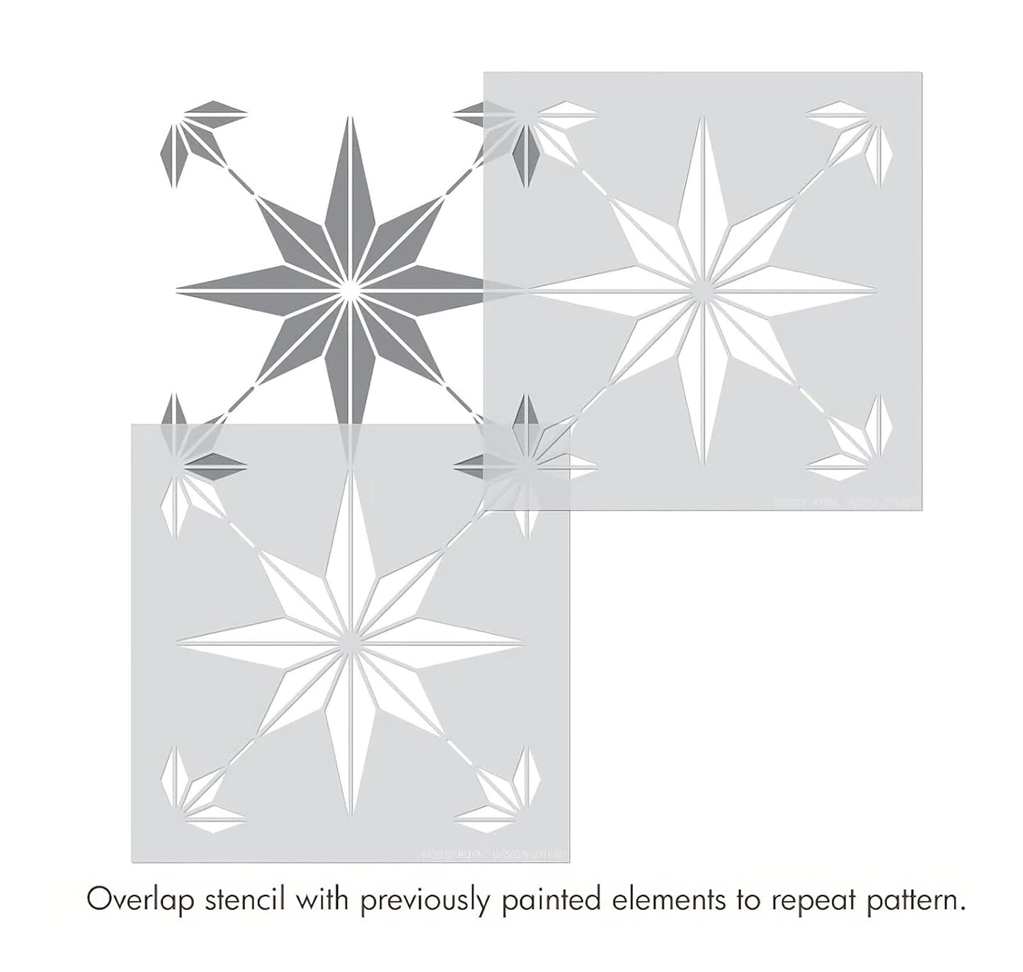 Latest A Star Design Stencils for Wall Painting - Pack of 2, Sheet Size 12 x 12 inch/Design for Wall Painting 10 x 10 inch - Small