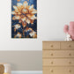 Crystal Painting for Wall Decoration with Golden Frame, Size 40 X 61 Cm-  Crystal Flower