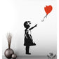 Girl with Balloon Wall Design Stencil (KHS389)