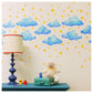 Latest Clouds and Stars kids Room Wall Stencil -Pack of 1, Sheet Size 24 x 36 inch/Design Size 22 x 34 inch.