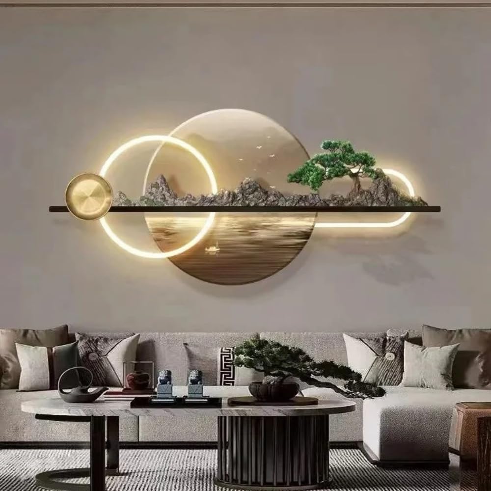 Metal Wall Art Sculpture LED- Moon Scenery