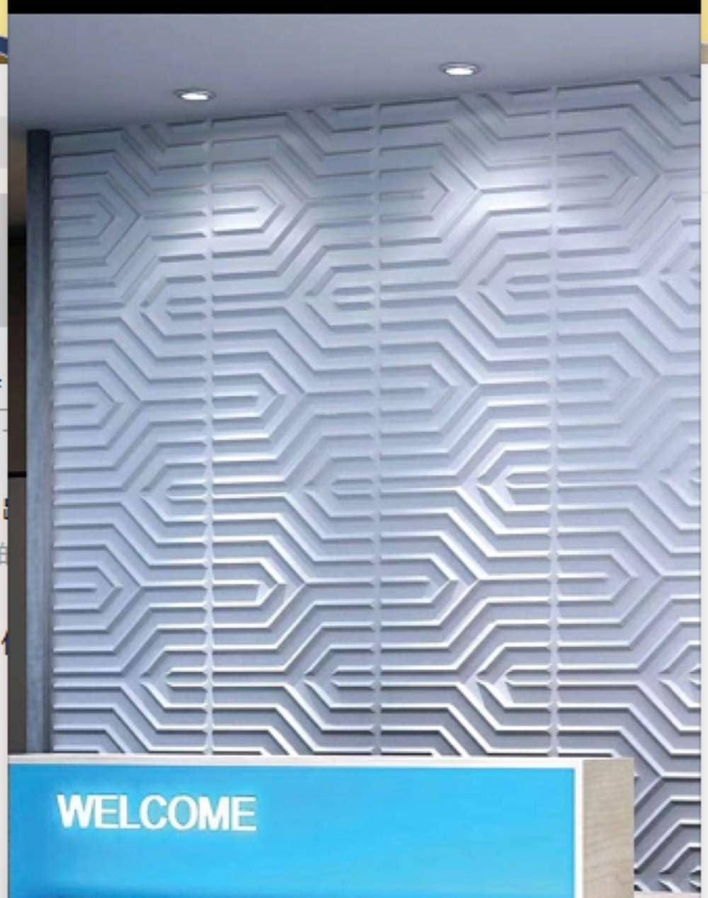 3D PVC Wall Panel, Simple Zig Zag Design White(40Pc)