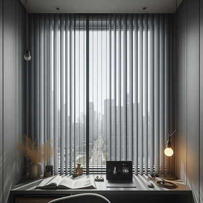 Vertical Blinds for Windows - Bedroom, Kitchen, Sliding Door, and Balcony | Grey