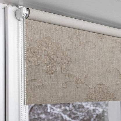 Blackout Roller Linen  Blinds for Windows -Golden Beige