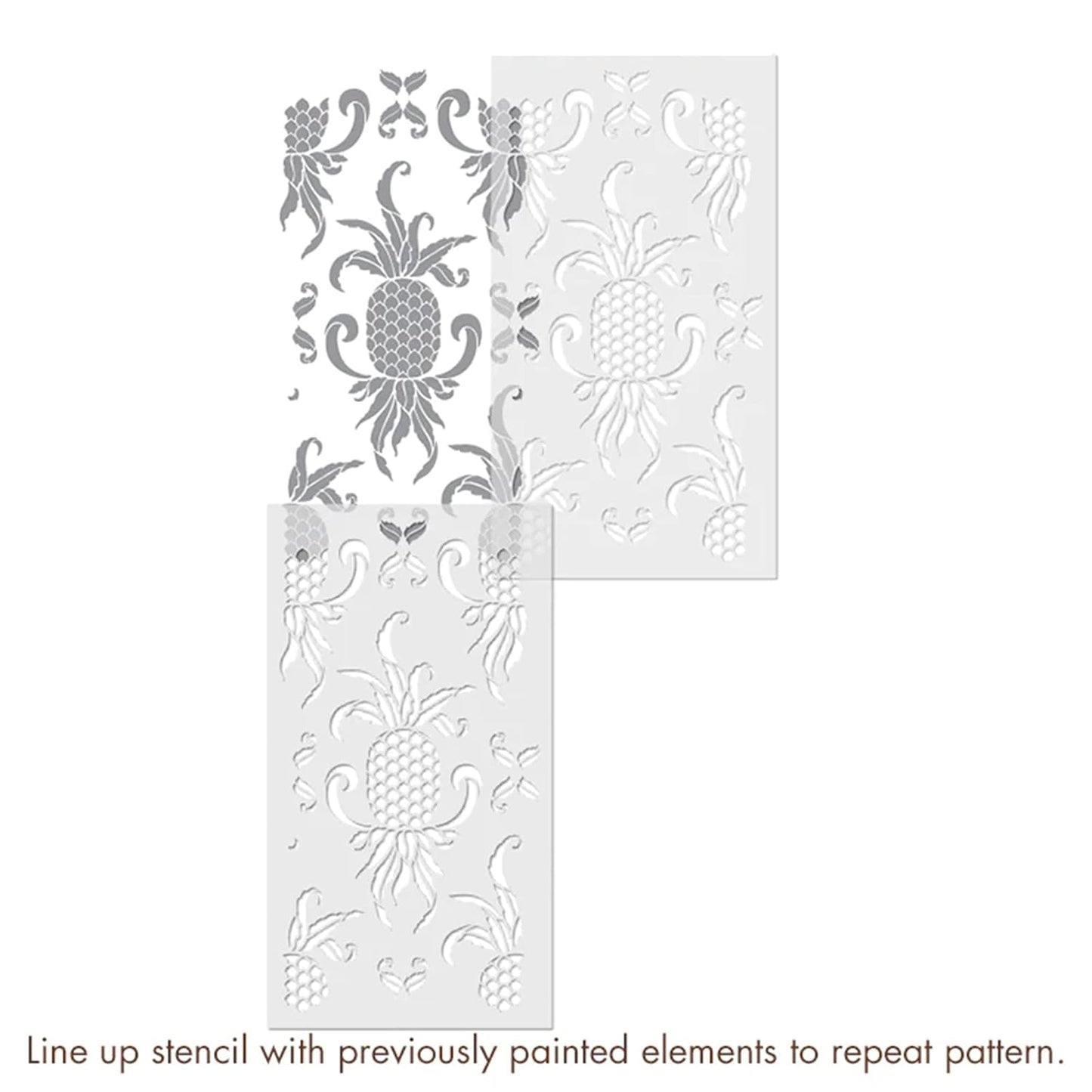Latest Pineapple Design Stencils for Wall Painting - Pack of 1, Sheet Size 20 x 36 inch/Design for Wall Painting 18 x 34 inch - Medium