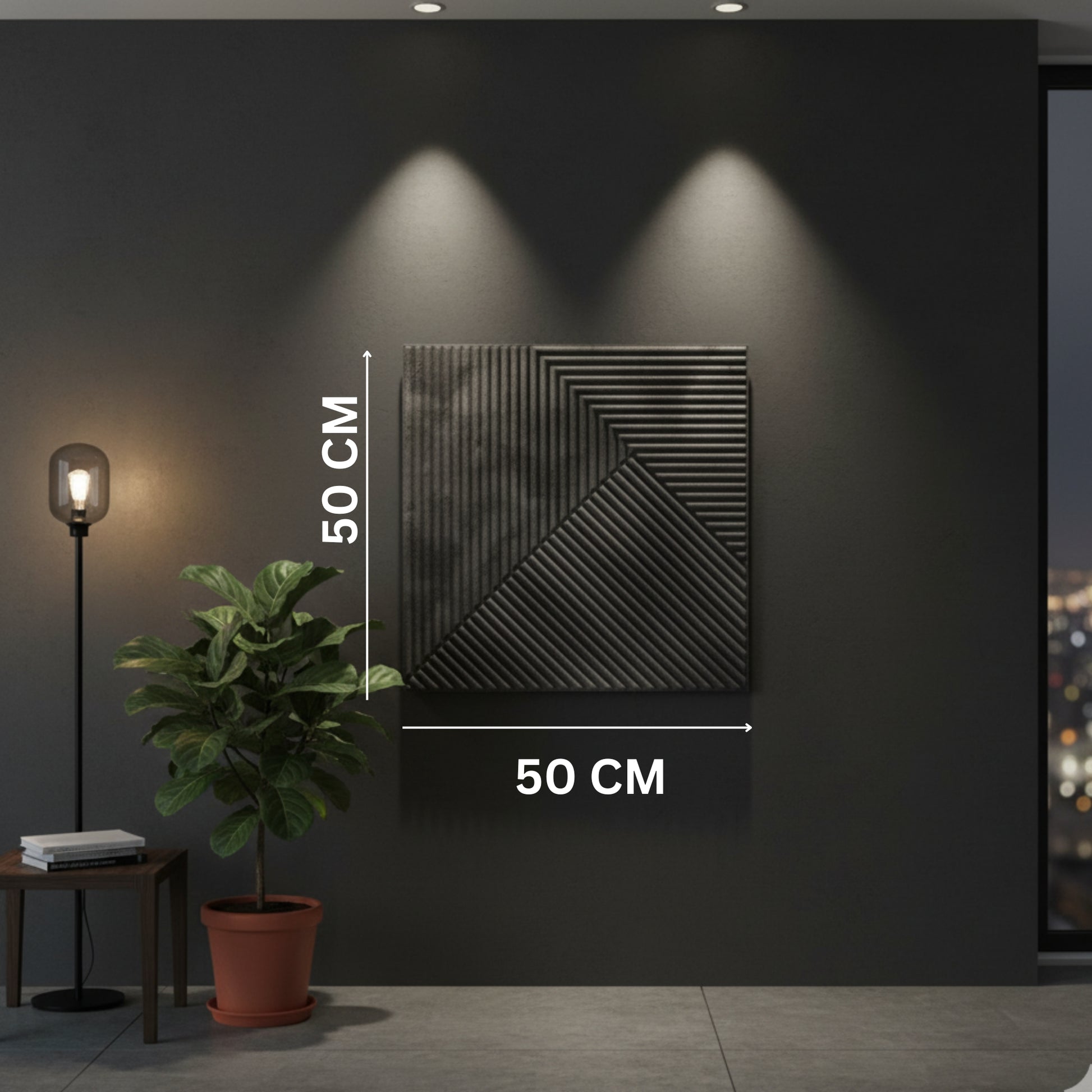 Nexa Gray 3D Wall Panels Stripe Design