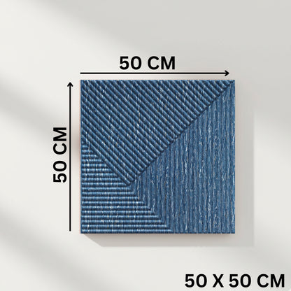 Electric Blue 3D Wall Panels Stripe Design