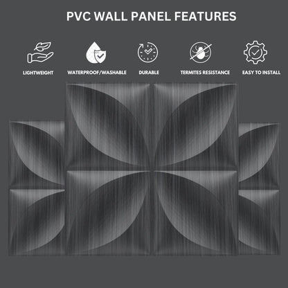 Gray Pine Wood 3D Wall Panels Butterfly Design