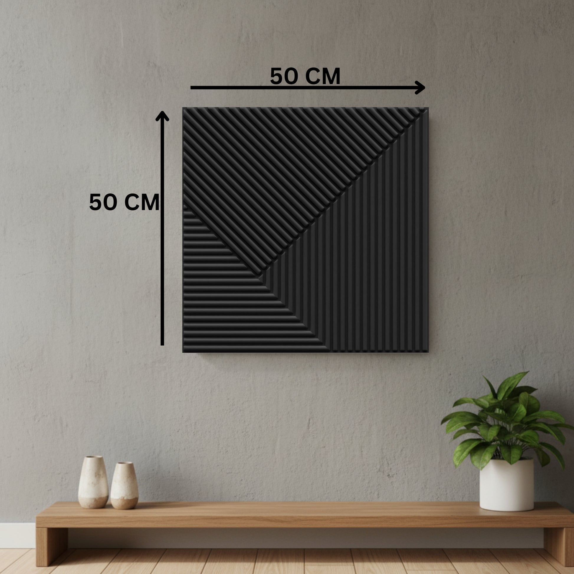 Black 3D Wall Panels Stripe Design