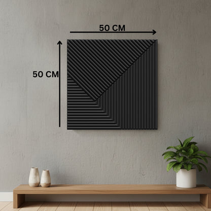 Black 3D Wall Panels Stripe Design