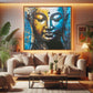 Crystal Glass Painting for Wall Decoration with Golden Frame, Size 81 X 81 Cm- Crystal Buddha