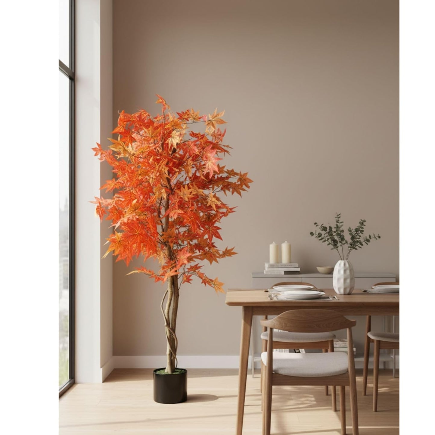 Artificial Maple Autumn Leaves Tree with Pot