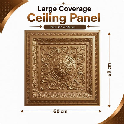 Rajwada Square Design Golden 3D Ceiling Panel2
