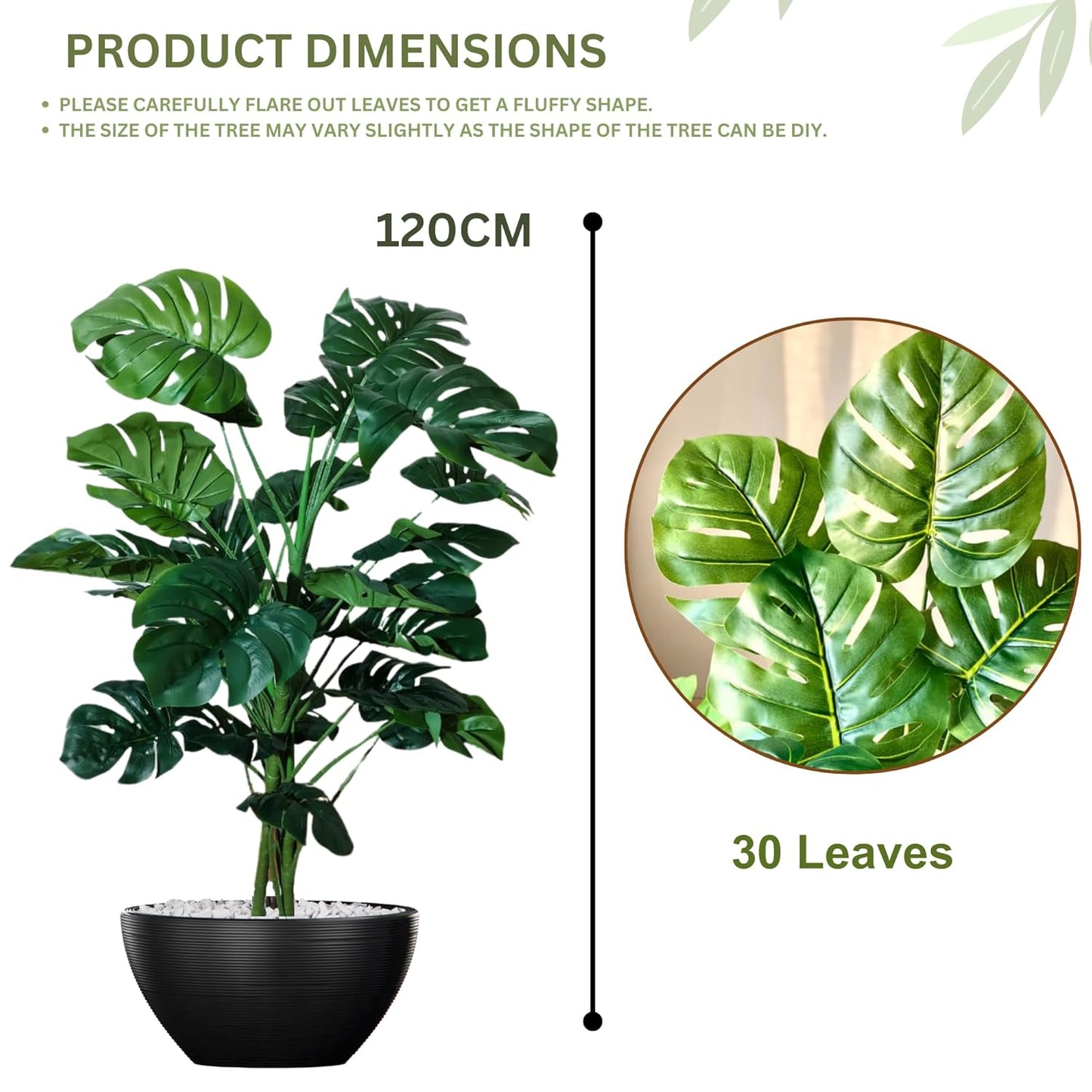 Artificial 4 Feet Monstera Plant with Pot for Home Decor