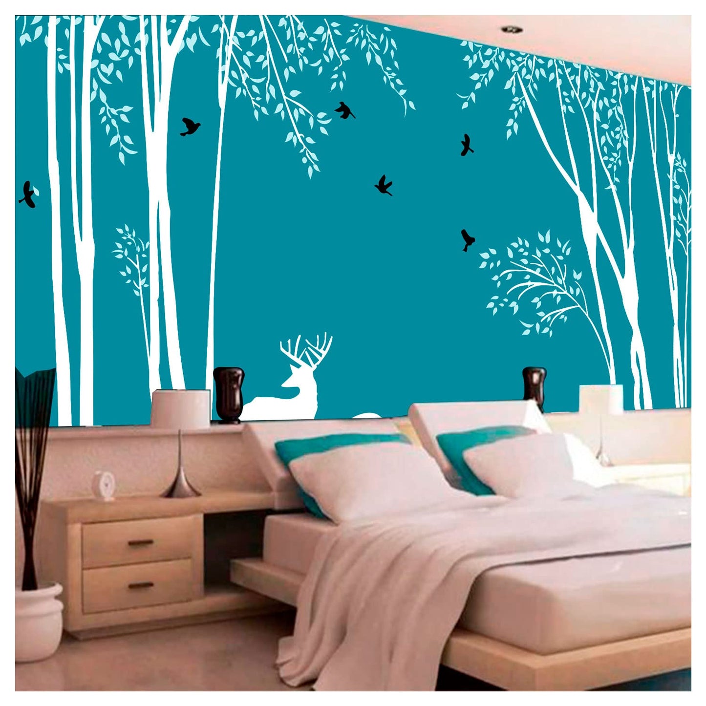 Stencils for Wall Painting (Size 373 X 244 cm) Forest Tree