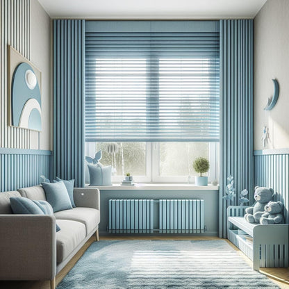 Vertical Blinds for Windows - Bedroom, Kitchen, Sliding Door, and Balcony | Aqua Blue