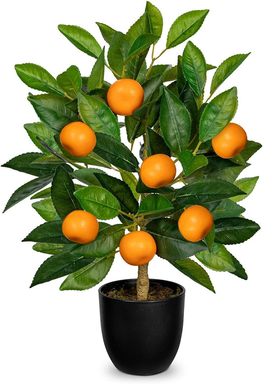 Artificial 1.5 Feet Orange Plant with Pot for Home Decor