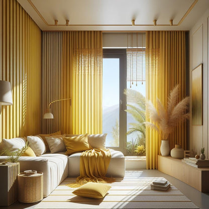 Vertical Blinds for Windows - Bedroom, Kitchen, Sliding Door, and Balcony | Yellow