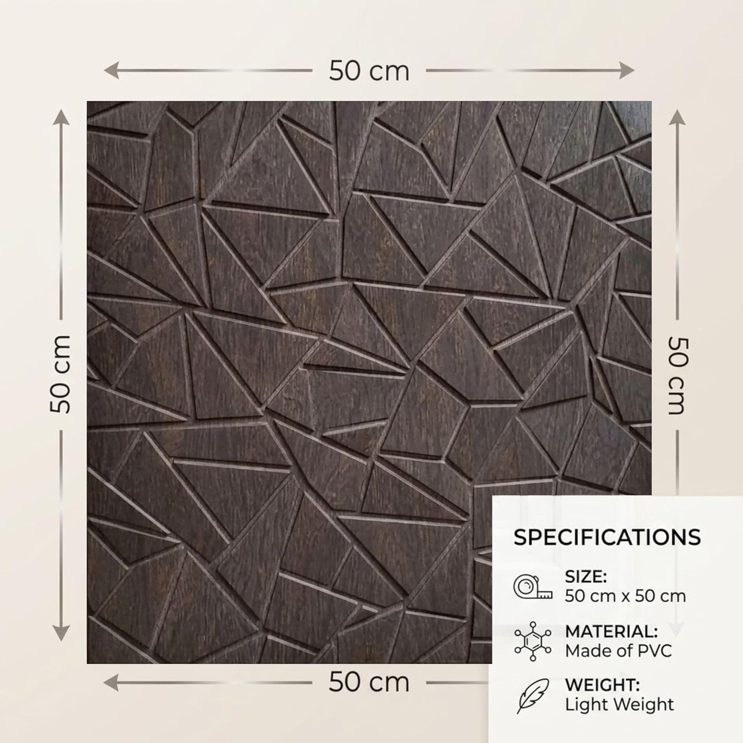 Self Adhesive Wall Panels Geometric 3D Design | 50cm X 50cm |    D103
