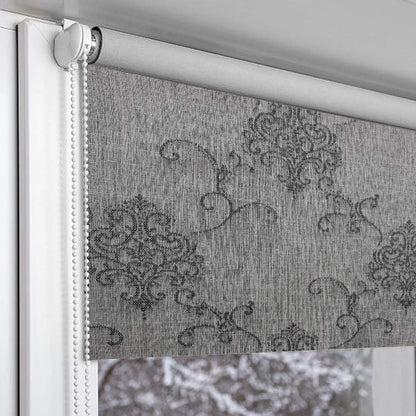 Blackout Roller Linen Blinds for Windows -Grey