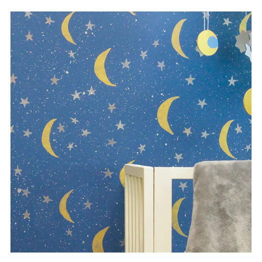 Latest Large Night Sky Moon & Stars Kids Paint Wall Stencil (KDRDSS1238)