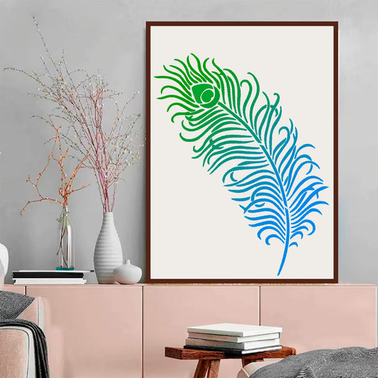 Stencils for Wall Painting (Size 41 X 61 cm) Peacock Feather