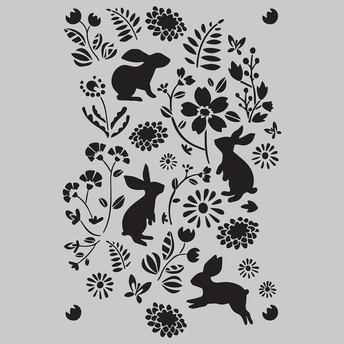 Latest Bunny Hop Kids Room Wall Stencil -Pack of 1, Sheet Size 24 x 36 inch/Design Size 22 x 33 inch.