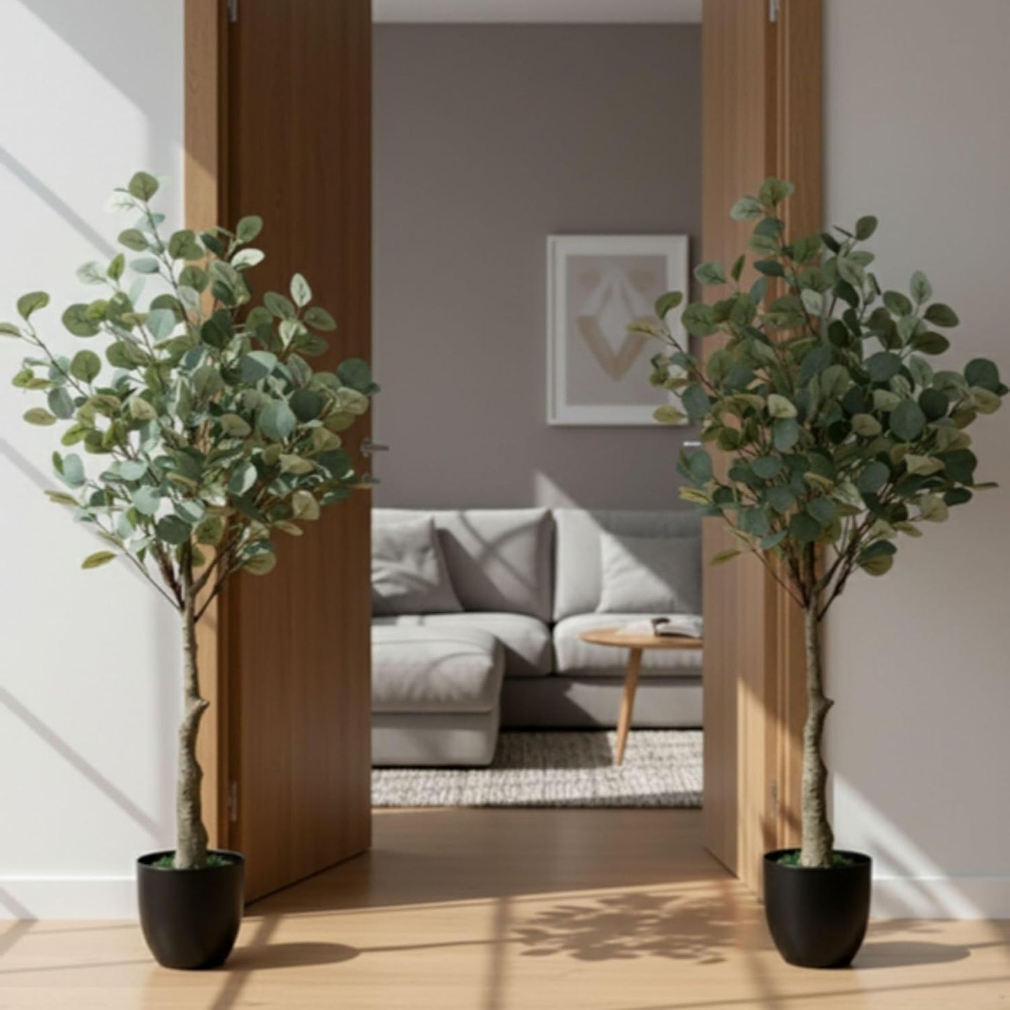 Artificial Eucalyptus Tree (Nilgiri/Safeda Plant) with Pot