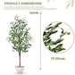 Artificial Plant 4 Feet Olive Tree | Lifelike Faux Olive Plant with Plastic Pot for Home Office