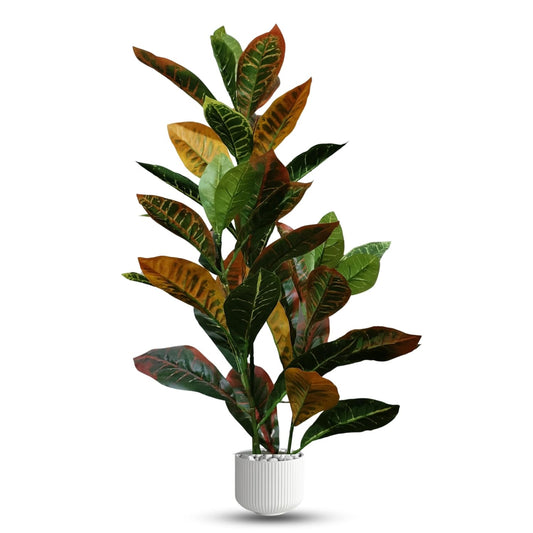 Artificial 3 Feet Croton Plant with Pot  for Home Decor