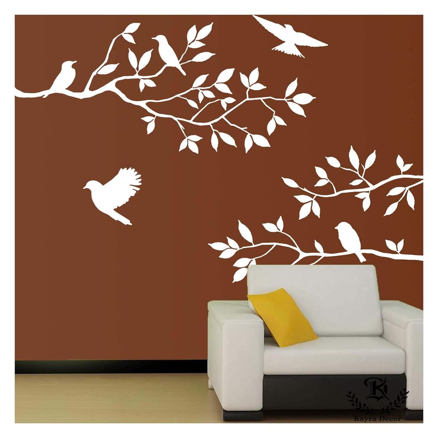 Flying Birds Wall Design Stencil (KHSNT396)
