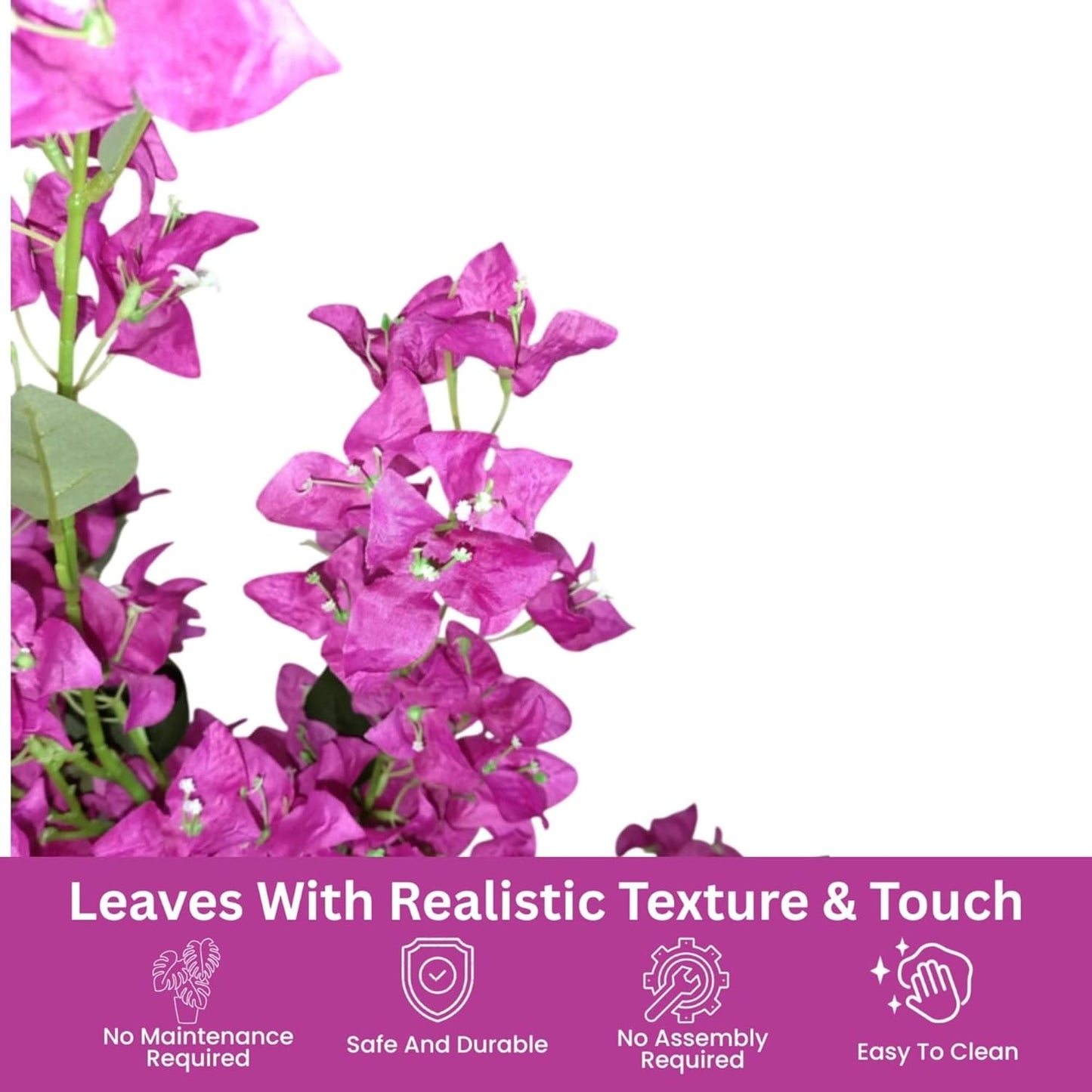 Artificial Bougainvillea Plant Realistic Faux Flowering Tree with Pot